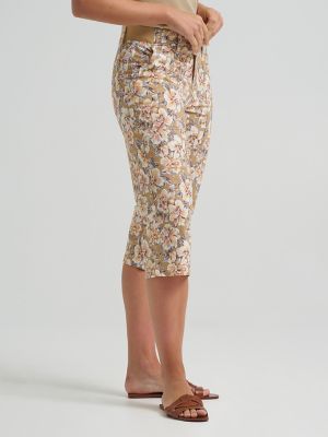 Women's Ultra Lux Comfort with Flex-to-Go Relaxed Fit Utility Skimmer in Khaki Halogen Floral alternative view 3