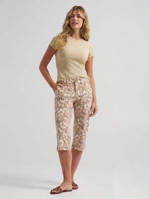 Women's Ultra Lux Comfort with Flex-to-Go Relaxed Fit Utility Skimmer in Khaki Halogen Floral main view