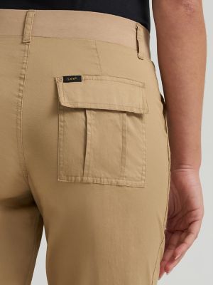 Women's Ultra Lux Comfort Flex-To-Go Utility Capri in Wheat alternative view 4