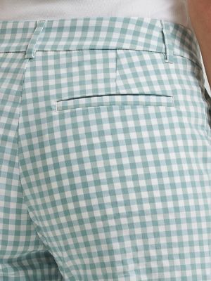 Women's Stretch Capri in Natural Desert Sage Gingham alternative view 4