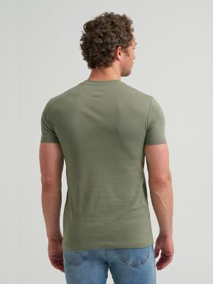 Men's Slim Fit Lightweight Pocket Tee in Olive Stone alternative view