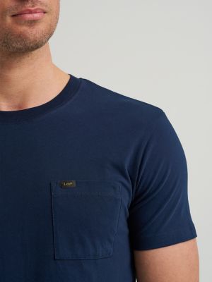 Men's Slim Fit Lightweight Pocket Tee in Rivet Navy alternative view 2
