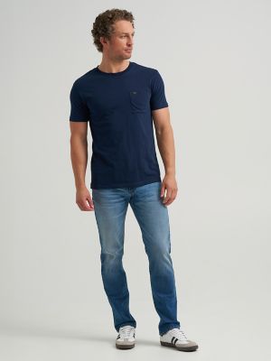 Men's Slim Fit Lightweight Pocket Tee in Rivet Navy alternative view 3