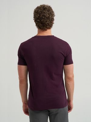 Men's Slim Fit Lightweight Pocket Tee in Deep Wine