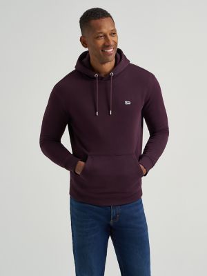 Men's Logo Patch Solid Hoodie