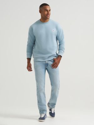 Mens Relaxed Fit Essential Workwear Sweatshirt:Jet Stream Blue:S alternative view 3