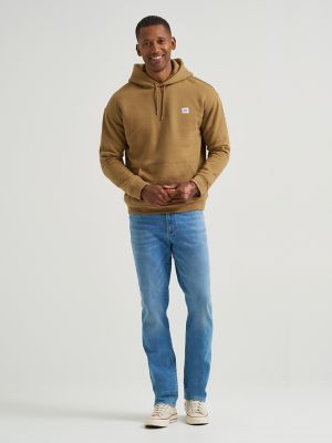 Men's Relaxed Fit Essential Workwear Hoodie in Dark Khaki alternative view 3