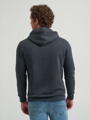 Men's Logo Patch Solid Hoodie in Washed Black alternative view
