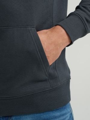 Men's Logo Patch Solid Hoodie in Washed Black alternative view 3