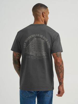 Men's Relaxed Fit Essential Workwear Is Our Soul Graphic Tee in Washed Black