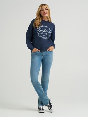 Women's Crafted with Purpose Crew Neck Sweatshirt in Mood Indigo alternative view 3