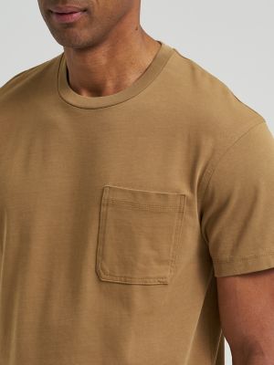 Men's Relaxed Fit Heavyweight Pocket Tee in Dark Khaki alternative view 2