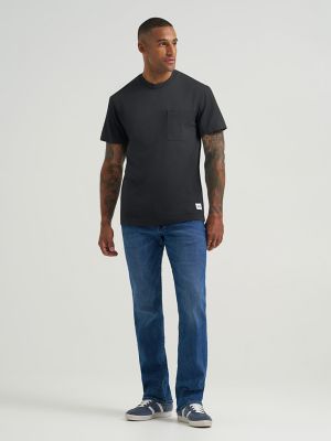 Men's Relaxed Fit Heavyweight Pocket Tee in Washed Black alternative view 4