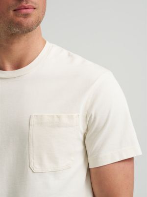 Men's Relaxed Fit Heavyweight Pocket Tee in Ecru alternative view 2