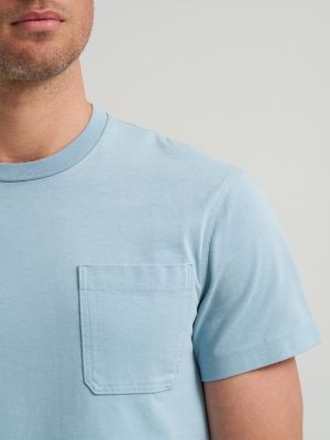 Men's Relaxed Fit Heavyweight Pocket Tee in Jet Stream Blue alternative view 2