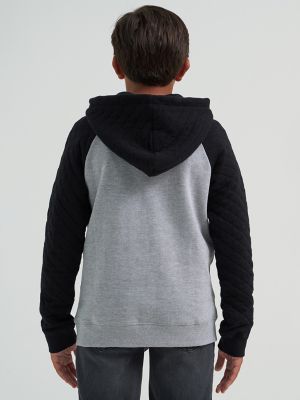 Boy's Quilted Raglan Fleece Hoodie