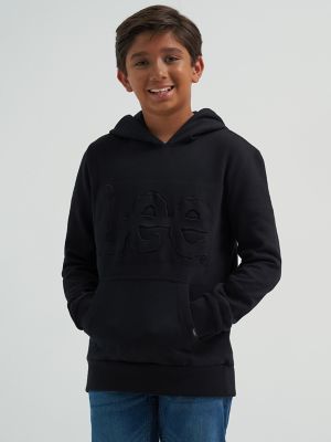 Boy's Embossed Logo Fleece Hoodie