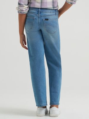 Girl's Distressed Wide Leg Jean in Medium Vintage
