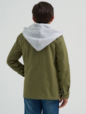 Boy's Hooded Canvas Work Jacket