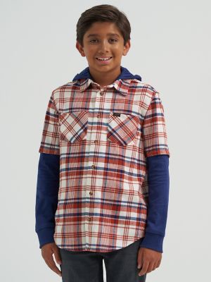 Boy's Hybrid Poplin Plaid Shirt