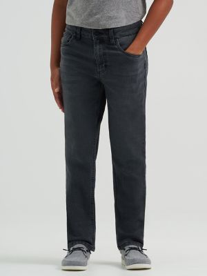 Boy's Regular Straight Stretch Jean in Ash Black alternative view
