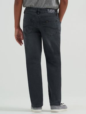 Boy's Regular Straight Stretch Jean in Ash Black alternative view 2