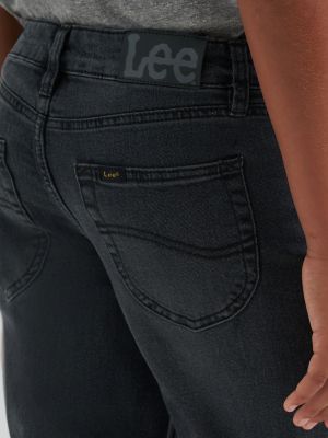 Boy's Regular Straight Stretch Jean in Ash Black alternative view 4