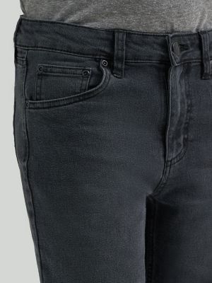 Boy's Regular Straight Stretch Jean in Ash Black alternative view 5