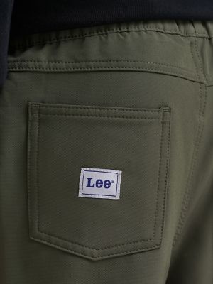 Boy's Brushed Back Tech Carpenter Jogger in Olive alternative view 4