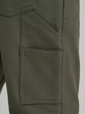Boy's Brushed Back Tech Carpenter Jogger in Olive alternative view 5
