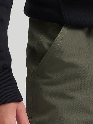 Boy's Brushed Back Tech Carpenter Jogger in Olive alternative view 6