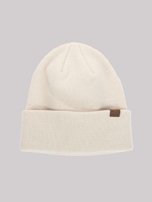 Rib Knit Logo Patch Beanie Set:Navy/Stone:One Size alternative view