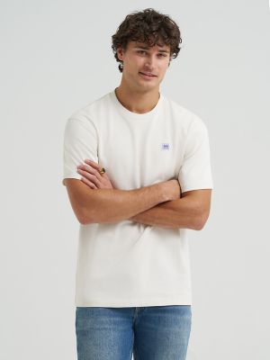 Men's Relaxed Fit Patch Logo Tee in Natural