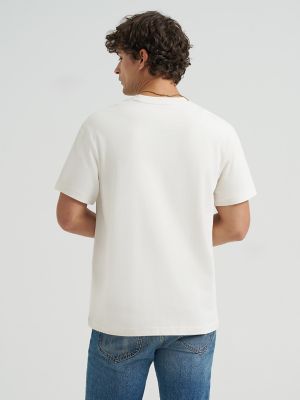 Men's Relaxed Fit Patch Logo Tee in Natural