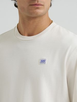Men's Relaxed Fit Patch Logo Tee in Natural