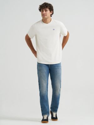 Men's Relaxed Fit Patch Logo Tee in Natural