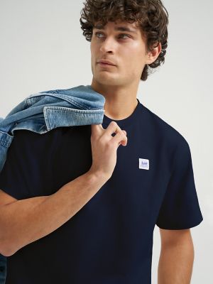 Men's Relaxed Fit Patch Logo Tee in Rebel Navy