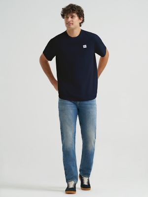 Men's Relaxed Fit Patch Logo Tee in Rebel Navy