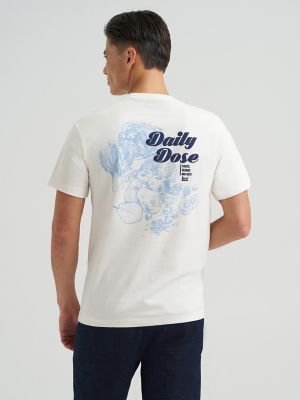 Men's Relaxed Fit Daily Dose Graphic Tee in Natural