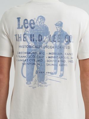 Men's Relaxed Fit H.D. Lee Graphic Tee in Natural