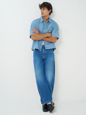 Men's 100% Cotton Loose Barrel Jean