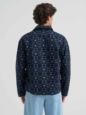 Men's Geo Snap Front Denim Jacket