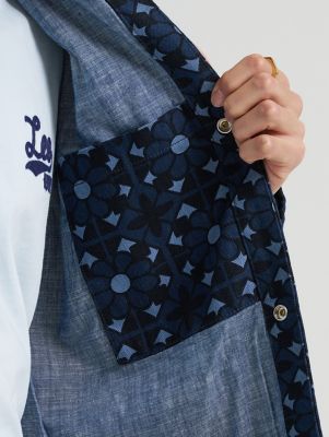 Men's Geo Snap Front Denim Jacket