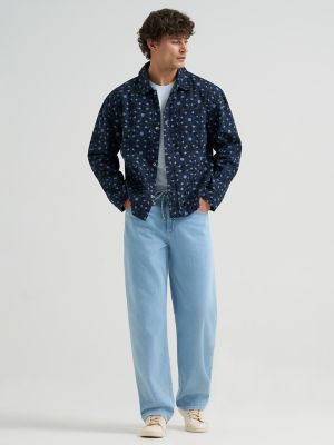 Men's Geo Snap Front Denim Jacket