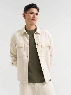 Men's Oversized Jacquard Snap Front Shirt