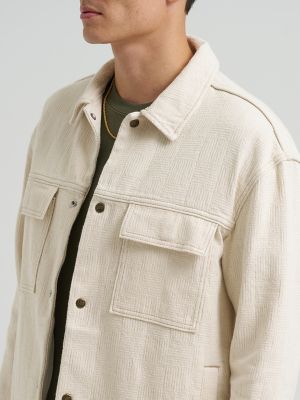 Men's Oversized Jacquard Snap Front Shirt