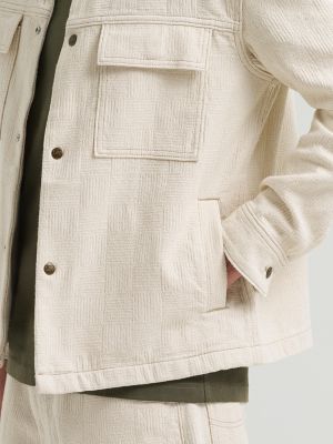 Men's Oversized Jacquard Snap Front Shirt