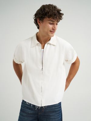 Men's Loose Full Zip Denim Shirt