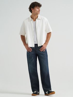 Men's Loose Full Zip Denim Shirt