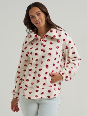 Women's Printed Sherpa Pullover
